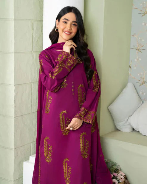 AMBER 3-PIECE (Simple Chiffon Dupatta)