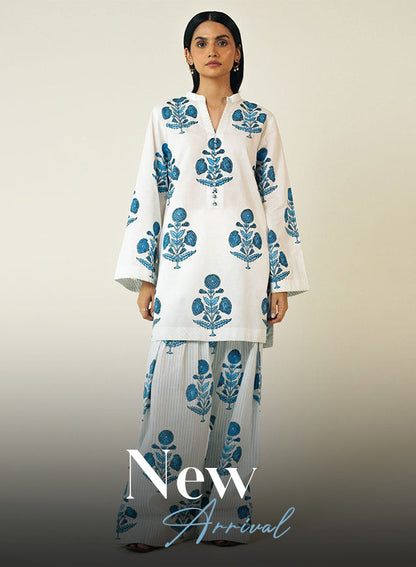 Minsa 2 pcs - Printed Lawn Farshi Shalwar