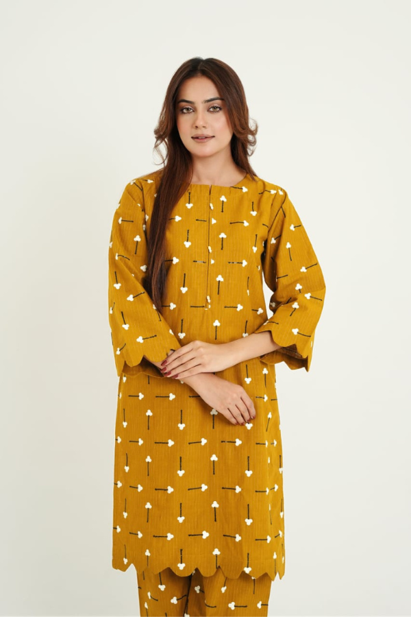 Mustard Sequence Embroidery