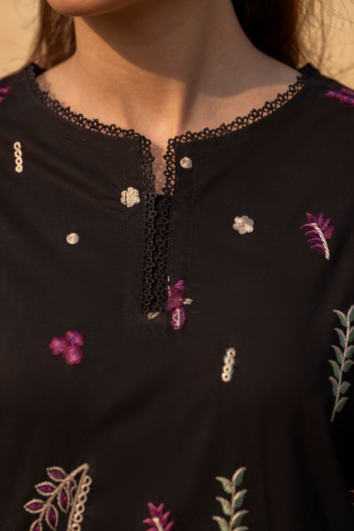 Bloom Three Piece (Embroidered Chiffon Dupatta)