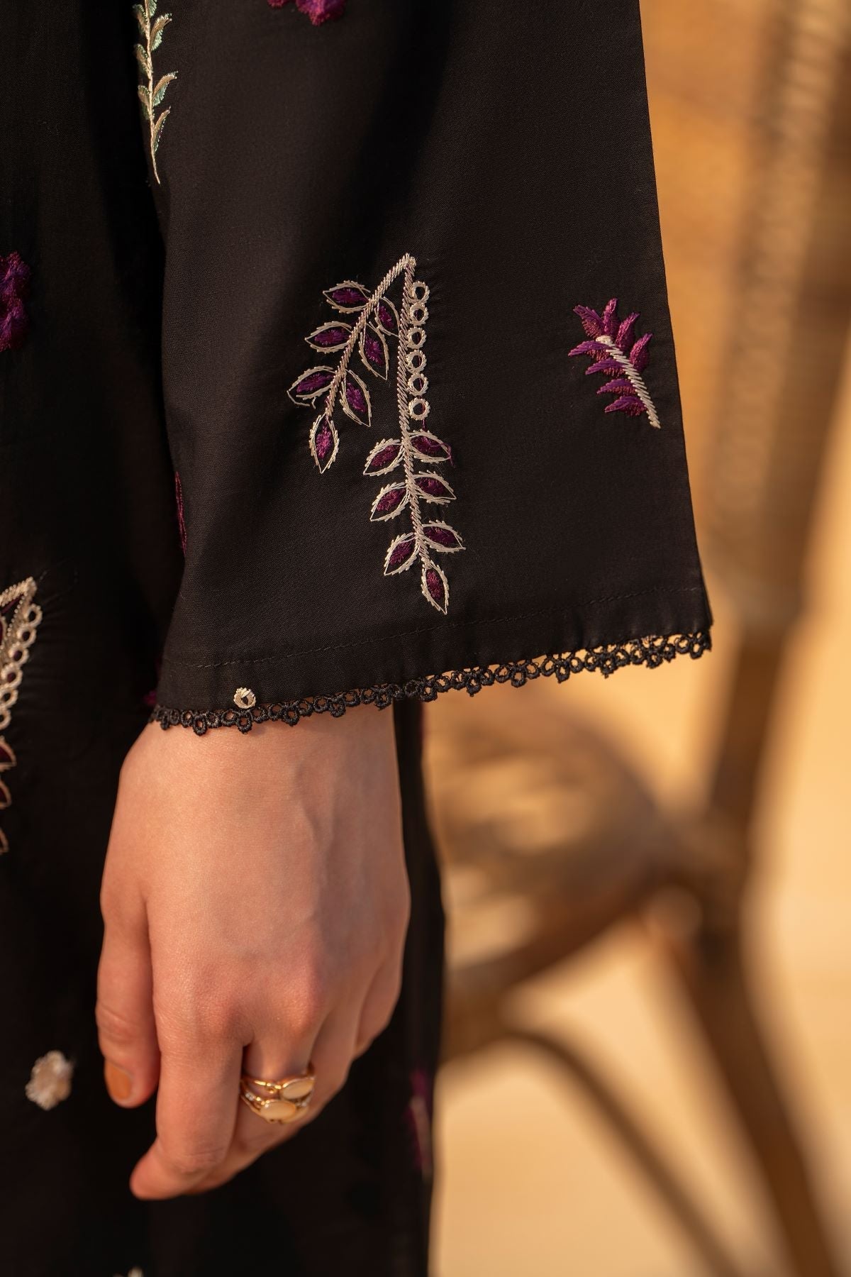 Bloom Three Piece (Embroidered Chiffon Dupatta)