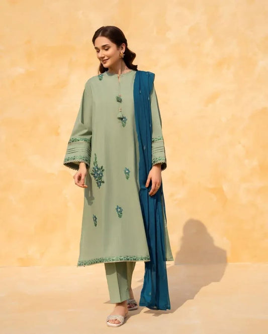 Anmol Stitched 3-Piece Suits (Simple chiffon Dupata)